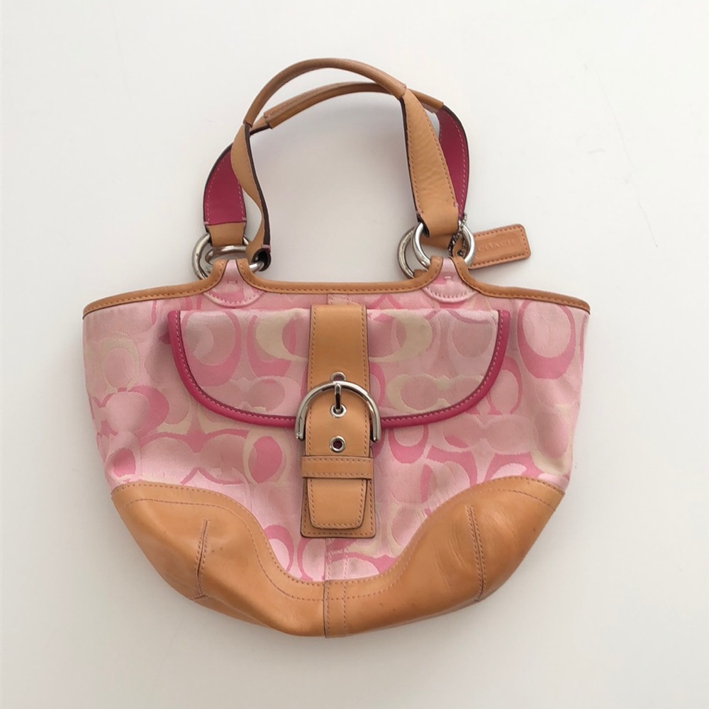 COACH Pink Soho Optic Signature Jacquard Tote